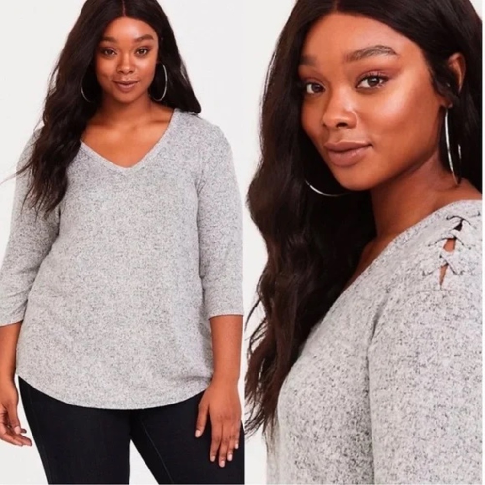 Torrid Heather Gray Knit Top 3X EUC